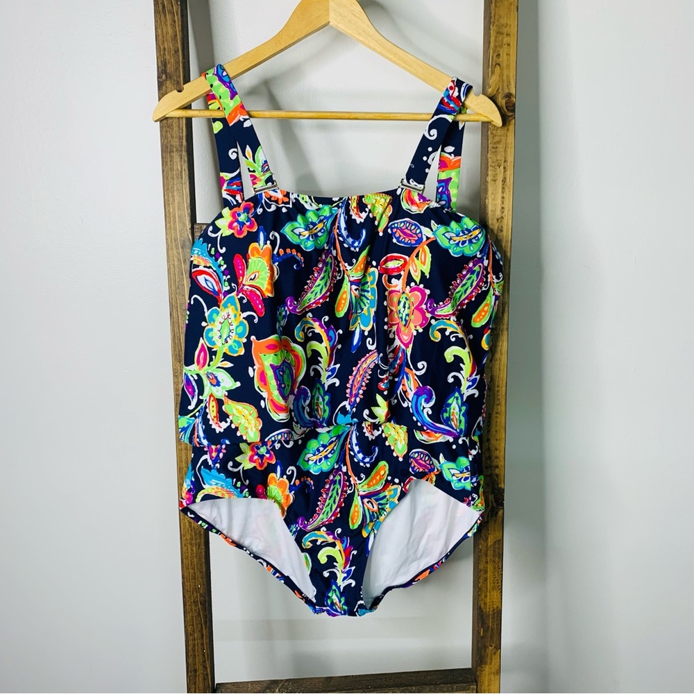 Anne Cole Patterned Floral One Piece Swimsuit